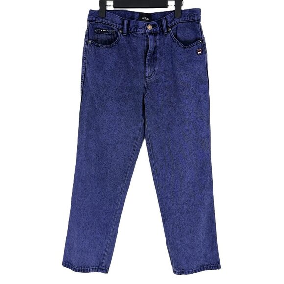 Marc Jacobs Turn-Up Overdye Straight Leg Jeans Violet Purple Size 27 - Picture 2 of 12